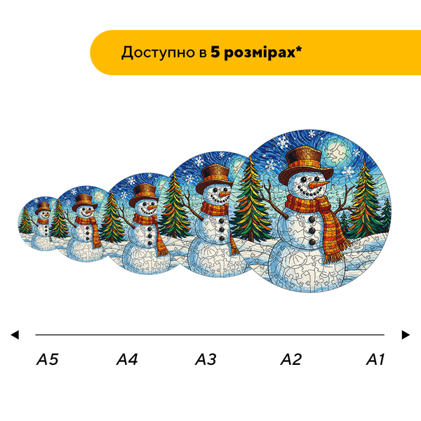 Деревянный пазл Мозайка Снеговика 00102 фото