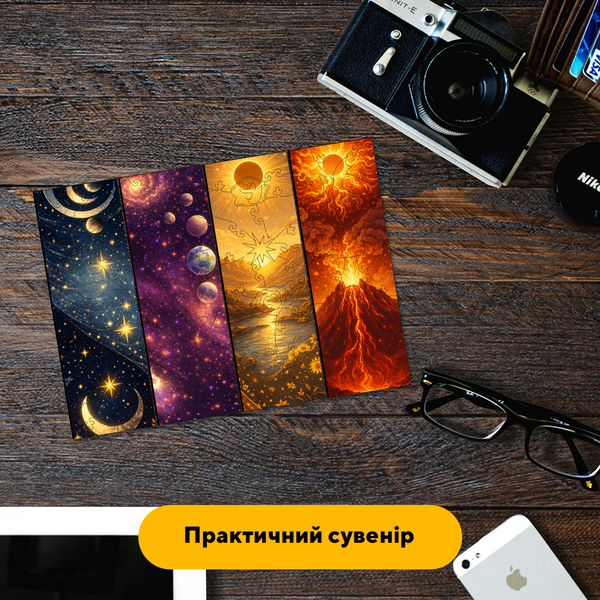 Комплект дерев&rsquo;яних пазлів-закладок &laquo;Народження світів&raquo; Картонна коробка 19286 фото