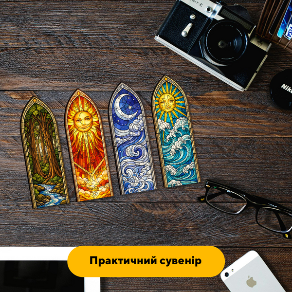 Комплект деревянных пазлов-закладок &laquo;Витражное Фэнтези&raquo; Картонная коробка 50495 фото