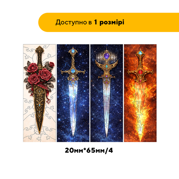 Комплект дерев&rsquo;яних пазлів-закладок "Реліквії сили" Картонна коробка 19287 фото
