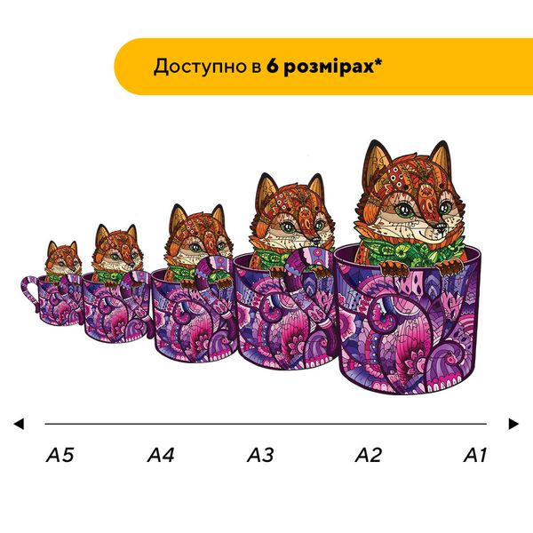 Пазл дерев'яний Лисичка в чашечці 21003 фото