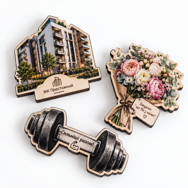Дерев'яні магніти з лого 25539 фото