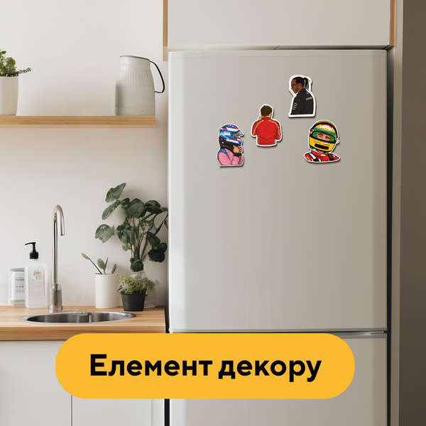 Набір дерев'яних магнітів Автогонщики 25403 фото